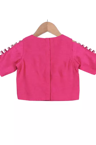 Magenta & Champagne Classic Palazzo with Crop Top