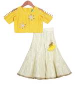 Yellow & Champagne Classic Palazzo with Crop Top