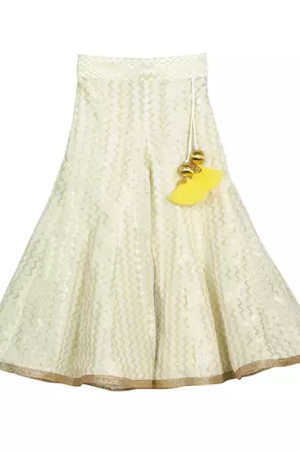 Yellow & Champagne Classic Palazzo with Crop Top