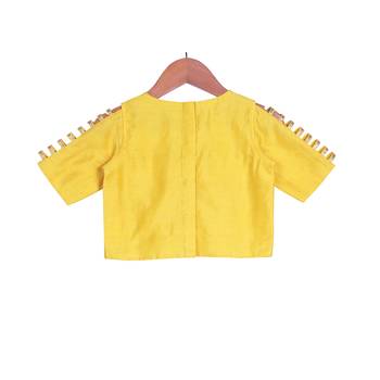 Yellow & Champagne Classic Palazzo with Crop Top 4