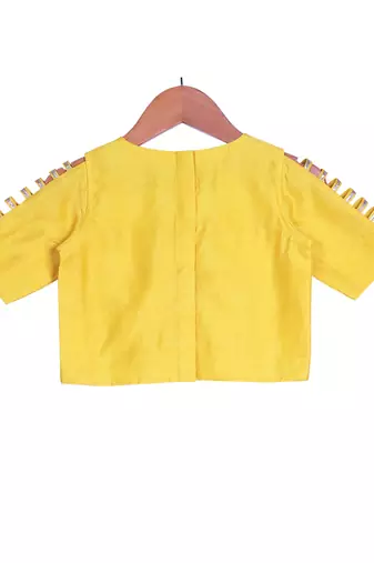 Yellow & Champagne Classic Palazzo with Crop Top