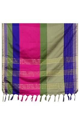 Pink Woven Cotton Silk Saree With Blouse 5