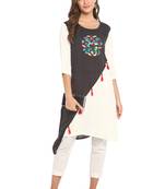 Black printed rayon ethnic-kurtis