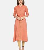 Pink printed rayon ethnic-kurtis