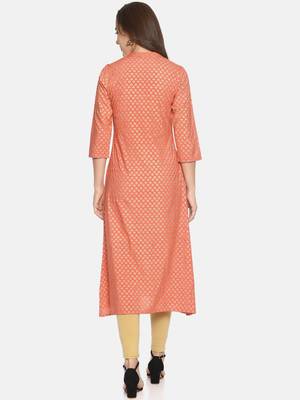 Pink printed rayon ethnic-kurtis 2