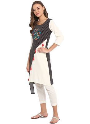 Black printed rayon ethnic-kurtis 3