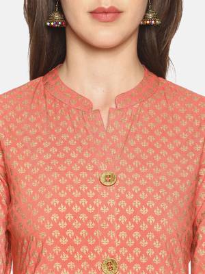 Pink printed rayon ethnic-kurtis 5