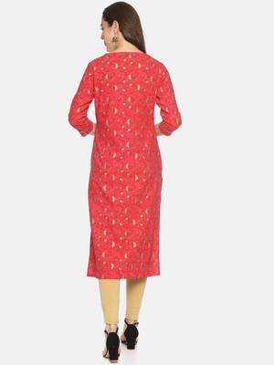 Pink printed cotton ethnic-kurtis 2
