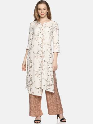 White printed rayon ethnic-kurtis 1