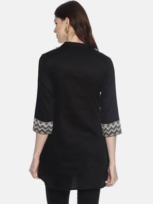 Black plain rayon ethnic-kurtis 2