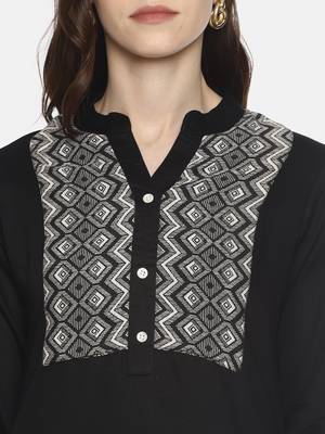 Black plain rayon ethnic-kurtis 5