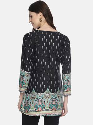 Black printed rayon ethnic-kurtis 2