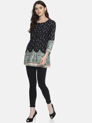 Black printed rayon ethnic-kurtis 4