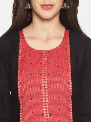 Black plain cotton ethnic-kurtis 2
