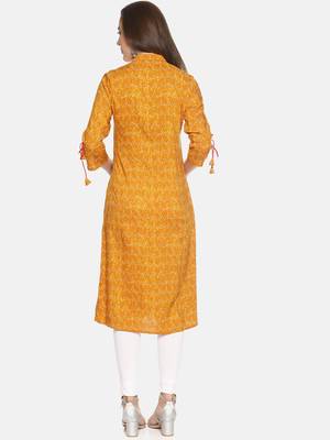Mustard printed rayon ethnic-kurtis 2