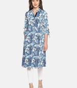 Multicolor printed rayon ethnic-kurtis