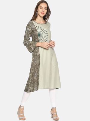 Multicolor printed rayon ethnic-kurtis 1