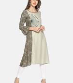 Multicolor printed rayon ethnic-kurtis