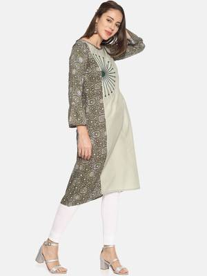Multicolor printed rayon ethnic-kurtis 4