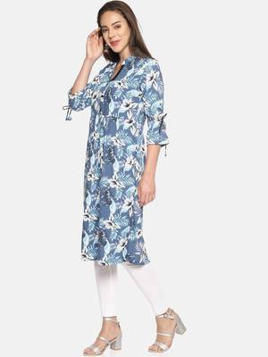 Multicolor printed rayon ethnic-kurtis 4