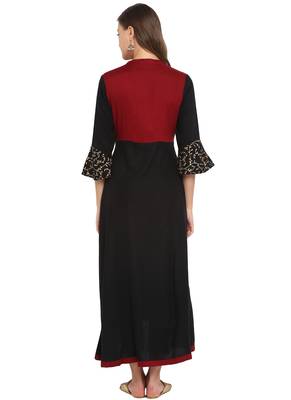 Black printed rayon ethnic-kurtis 2