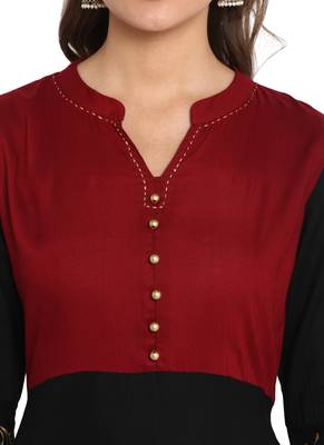 Black printed rayon ethnic-kurtis 5
