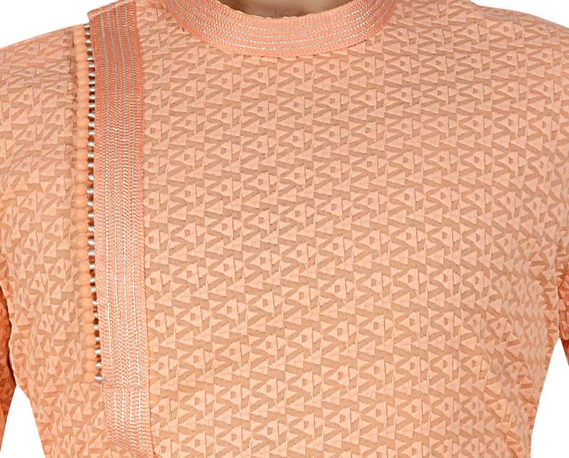 Peach Stylish Embroidery Kurta Set