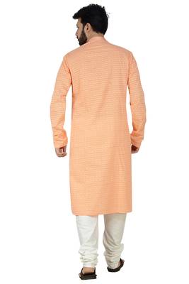 Peach Stylish Embroidery Kurta Set 3
