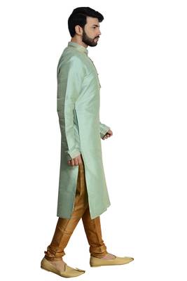 Green Stylish  Silk Kurta Set 2