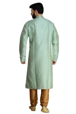 Green Stylish  Silk Kurta Set 4