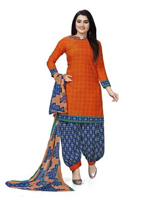 Orange Printed Cotton Salwar 1