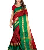 Multicolor woven cotton silk saree with blouse