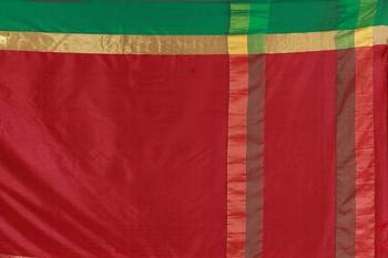 Multicolor woven cotton silk saree with blouse 5