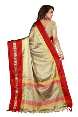 Multicolor woven cotton silk saree with blouse 2