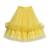 Yellow & pink Chanderi Ruffle Skirt with Peter Pan Collar Crop Top