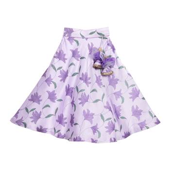 Mauve Printed Lehenga with Sheer Organza Layered Crop Top 3