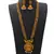 Temple Kemp Laxmi Ji Four Peacock Pendant Ruby Green Colour Long Necklace with Matching Earring Set