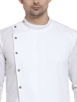 White plain cotton kurta-pajama 5