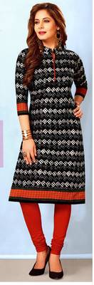 Black Rayon Long Kurtis 1