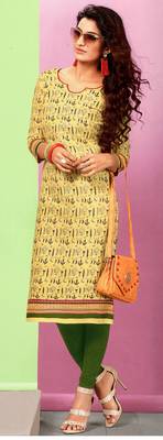 Yellow Rayon Long Kurtis 1