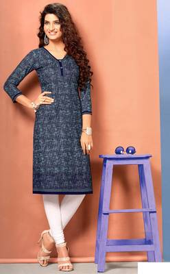 Blue Rayon Long Kurtis 1