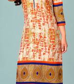 Orange Rayon Long Kurtis