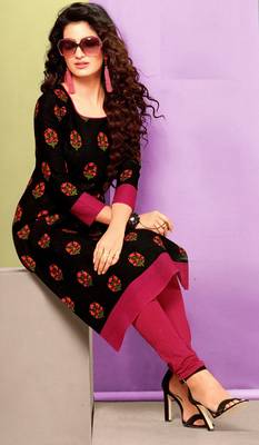 Black Rayon Long Kurtis 1