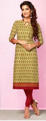 Green Rayon Long Kurtis 1