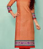 Orange Rayon Long Kurtis