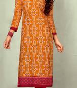 Orange Rayon Long Kurtis