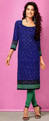 Blue Rayon Long Kurtis 1