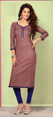 Brown Rayon Long Kurtis 1
