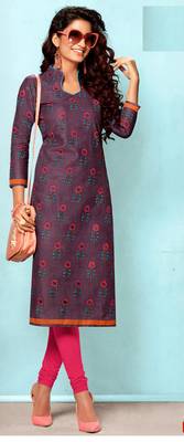 Purple Rayon Long Kurtis 1