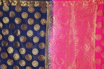 Multicolor woven cotton silk saree with blouse 5